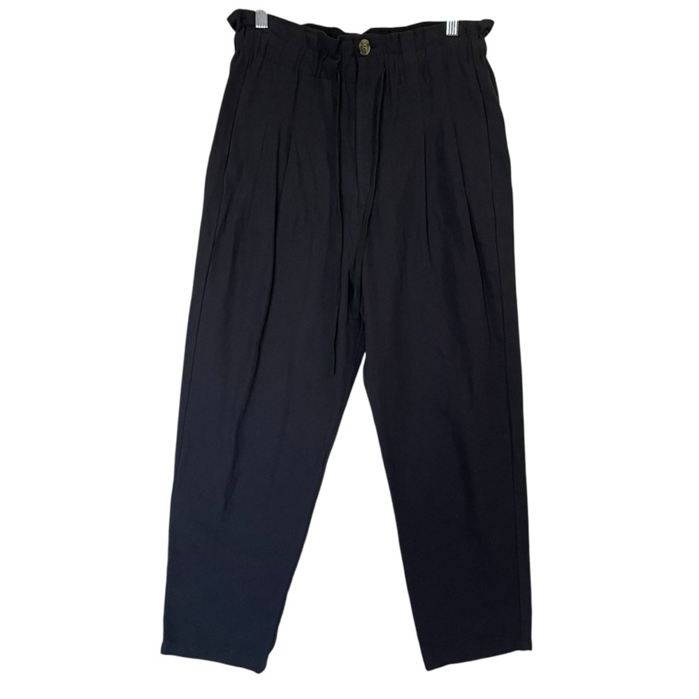 Mittoshop High Waisted Tapered Leg Elastic Waist Pants Size M